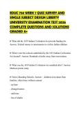 EDUC 750 WEEK 7 QUIZ SURVEY AND SINGLE SUBJECT DESIGN LIBERTY UNIVERSITY EXAMINATION TEST 2026 COMPLETE QUESTIONS AND SOLUTIONS GRADED A&plus;