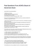 Past Questions From ACHE's Board of Governors Exam NEWEST 2026&sol;2027 ACTUAL EXAM COMPLETE QUESTIONS AND CORRECT DETAILED ANSWERS &lpar;VERIFIED ANSWERS&rpar; &vert;ALREADY GRADED A&plus;&vert;&vert;BRAND NEW&excl;&excl;