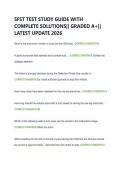 SFST TEST STUDY GUIDE WITH  COMPLETE SOLUTIONS&vert;&vert; GRADED A&plus;&vert;&vert;  LATEST UPDATE 2026 