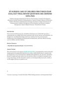 ATI Nursing Care of Children Proctored Exam &vert; Final Review Questions & Comprehensive Answers
