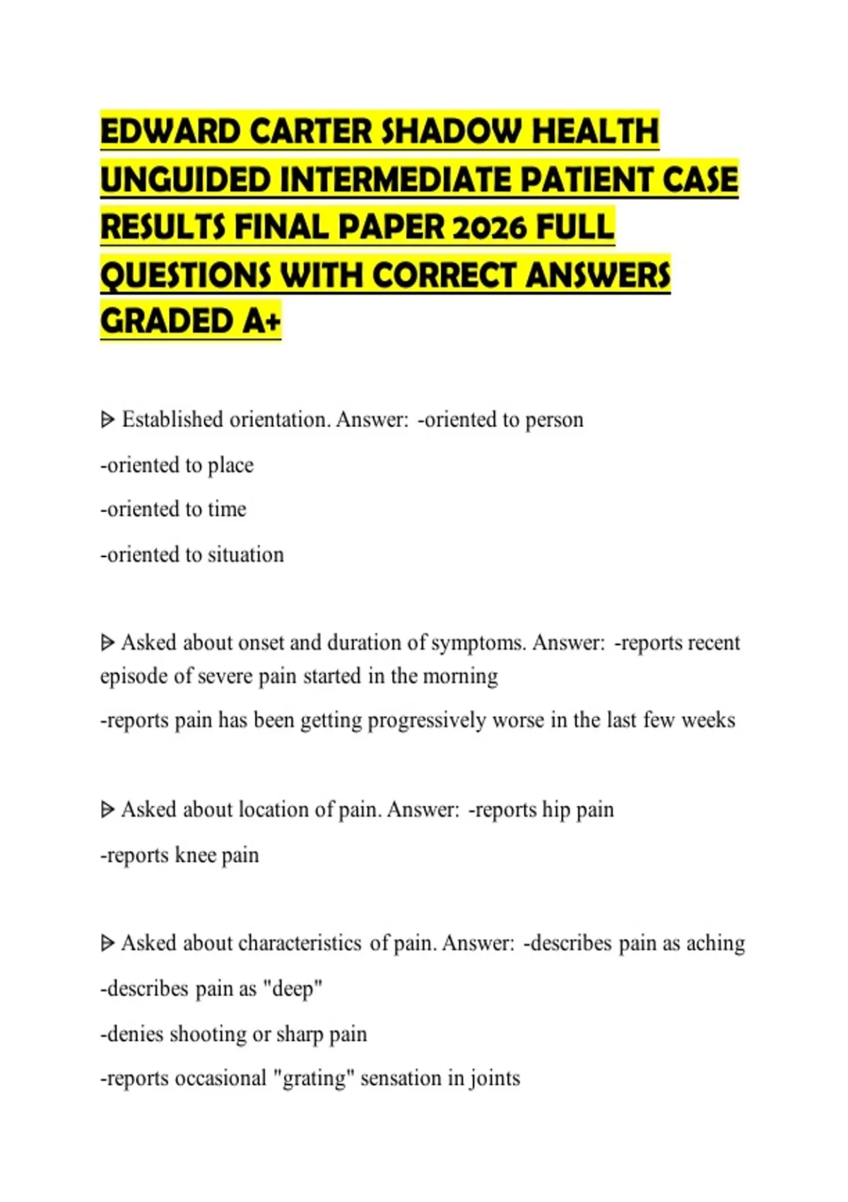 EDWARD CARTER SHADOW HEALTH UNGUIDED INTERMEDIATE PATIENT CASE RESULTS ...