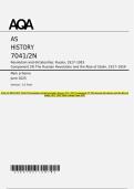 AQA AS HISTORY 7041&sol;2N Revolution and dictatorship&colon; Russia&comma; 1917&ndash;1953 Component 2N The Russian Revolution and the Rise of Stalin&comma; 1917&ndash;1929 Mark scheme June 2025
