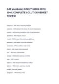 SAT Vocabulary STUDY GUIDE WITH 100&percnt; COMPLETE SOLUTION NEWEST REVIEW