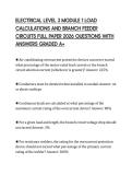 ELECTRICAL LEVEL 3 MODULE 1 LOAD CALCULATIONS AND BRANCH FEEDER CIRCUITS FULL PAPER 2026 QUESTIONS WITH ANSWERS GRADED A&plus;
