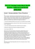 NSG 527 Nursing Leadership & Health Systems &ndash; Midterm Exam Review &lpar;2026-2027&rpar;