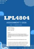 LPL4804 ASSIGNMENT 1 2026 - DISTINCTION &vert; Due 16 March 2026