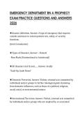 EMERGENCY DEPARTMENT RN A PROPHECY EXAM PRACTICE QUESTIONS AND ANSWERS 2026