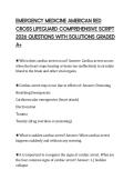 EMERGENCY MEDICINE AMERICAN RED CROSS LIFEGUARD COMPREHENSIVE SCRIPT 2026 QUESTIONS WITH SOLUTIONS GRADED A&plus;