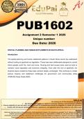 PUB1602 Assignment 2 &lpar;COMPLETE ANSWERS&rpar; Semester 1 2026 - DUE  April 2026