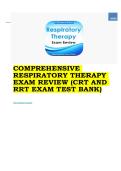 Comprehensive Respiratory Therapy Exam Review 2026 &ndash; CRT & RRT Test Bank with Verified Questions&comma; Correct Answers & Detailed Rationales &lpar;NBRC Certification Preparation&rpar;
