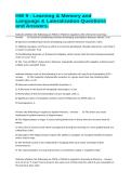 HW 9 - Learning & Memory and Language & Lateralization Questions and Answers&period;