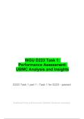 WGU D223 Task 1&colon; Performance Assessment&colon; UBMC Analysis and Insights with Complete Solutions