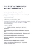 Exam B &lpar;MHA 708&rpar; exam study guide with correct answers graded A&plus;