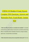 CHEM 210 Module 6 Exam Newest Complete 2026 Questions&comma; Answers and Rationales Pack &vert; Exam-Ready &vert; Instant PDF