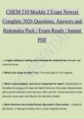  CHEM 210 Module 2 Exam Newest Complete 2026 Questions&comma; Answers and Rationales Pack &vert; Exam-Ready &vert; Instant PDF