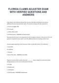 Florida Claims Adjuster Exam &mdash; Verified Questions and Answers &vert; Exam Prep Guide