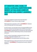 CFT MONITOR USMC EXAM&sol; CFT  monitor certification QUESTIONS BANK  NEWEST ACTUAL EXAM COMPLETE  QUESTIONS AND CORRECT ANSWERS &sol;  2026