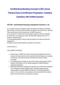 Certified Breastfeeding Counselor &lpar;CBC&rpar; Actual Practice Exam & Certification Preparation&colon; Complete Questions with Verified Answers