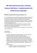 NBC-HWC Actual Practice Exam  Coaching & Structure &lpar;C&S&rpar; Domain - Complete Questions with Verified Answers & Rationales
