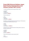 Praxis 5005 &lpar;Science&rpar; Kathleen Jasper  Book Practice Tests Questions And  Answers &vert;verified 100&percnt; correct&vert; 