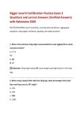 Rigger Level II Certification Practice Exam 2  Questions and correct Answers &lpar;Verified Answers&rpar;  with Rationales 2026