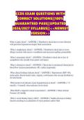 CCDS EXAM QUESTIONS WITH CORRECT SOLUTIONS&vert;&vert;100&percnt; GUARANTEED PASS&vert;&vert;UPDATED 2026&sol;2027 SYLLABUS&vert;&vert;<<NEWEST VERSION>>