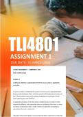 TLI4801 Assignment 1 Semester 1 ANSWERS 2026 - Due 16 March 2026