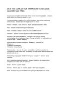 MCS 1000 CUMULATIVE EXAM QUESTIONS 2026 GUARANTEED PASS