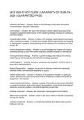 MCS1000 STUDY GUIDE UNIVERSITY OF GUELPH 2026 GUARANTEED PASS