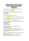 NUR 353 FINAL EXAM ACTUAL QUESTIONS AND VERIFIED ANSWERS