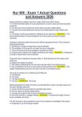 Nur 600 - Exam 1 Actual Questions and Answers 2026