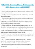 WGU C963 &ndash; Learning Checks & Quizzes&comma; American Politics and the U&period;S&period; Constitution&comma; 100&percnt; Correct Answers 2026&sol;2027