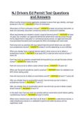NJ Drivers Ed Permit Test Questions and Answers