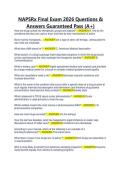 NAPSRx Final Exam 2026 Questions & Answers Guaranteed Pass &lpar;A&plus;&rpar;