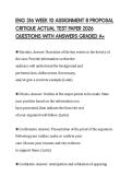 ENG 316 WEEK 10 ASSIGNMENT 8 PROPOSAL CRITIQUE ACTUAL TEST PAPER 2026 QUESTIONS WITH ANSWERS GRADED A&plus;