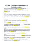 IEE 380 Final Exam Questions with Correct Answers