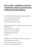 ENG 316 WEEK 10 ASSIGNMENT 8 PROPOSAL CRITIQUE FINAL PAPER 2026 QUESTIONS WITH COMPLETE SOLUTIONS GRADED A&plus;