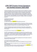 LEIK FNP Practice Actual Questions and Verified Answers 2025-2026