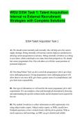 WGU D354 Task 1&colon; Talent Acquisition  Internal vs External Recruitment  Strategies with Complete Solutions 