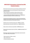 NURS 2602 Professionalism In Nursing Exam With Complete Solutions 