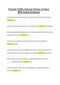 Florida Traffic School Online &lpar;4-Hour BDI&rpar; Exam Answers