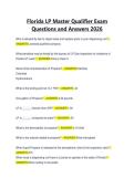 Florida LP Master Qualifier Exam Questions and Answers 2026