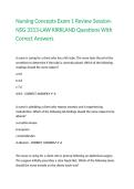 Nursing Concepts Exam 1 Review Session-NSG 3313-LAW KIRKLAND Questions With Correct Answers 