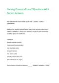 Nursing Concepts Exam 2 Questions With Correct Answers