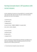 Nursing Concepts Exam 1 ATI questions with correct answers