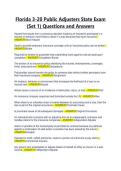 Florida 3-20 Public Adjusters State Exam &lpar;Set 1&rpar; Questions and Answers
