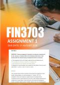 FIN3703 Assignment 1 Semester 2 Answers 2026 - Due 31 August 2026