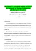 WGU D631&colon; Curriculum Design Proposal Using Universal Design for Learning with Complete Solutions