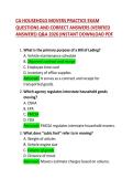 California Household Movers Practice Exam Questions with Correct Answers