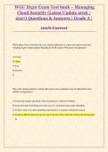 WGU D320 Managing Cloud Security &ndash; Exam Test Bank&comma; Latest Update 2026&sol;2027&comma; Questions and Answers&comma; Grade A